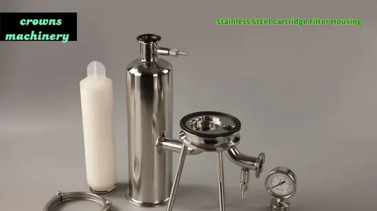Polished Sanitary Food Grade Fruit Juice Filtration Stainless Steel 304 0.1 Micro Cartridge Filter Housing Fine Chemical Liquid Filtration System 